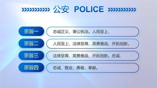 蓝色大气公安机关警察工作总结PPT