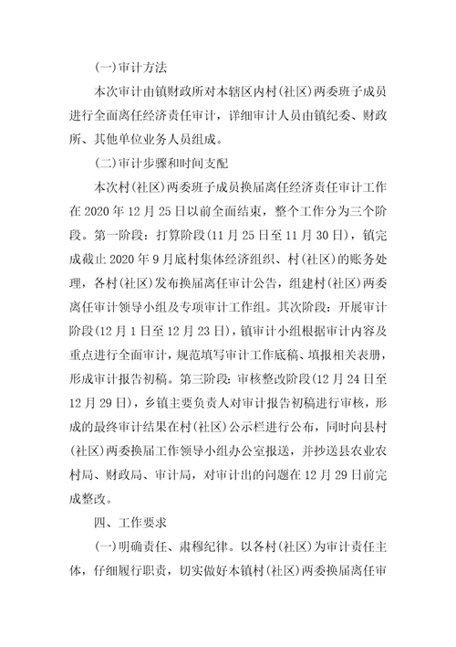 离任经济责任审计工作实施方案