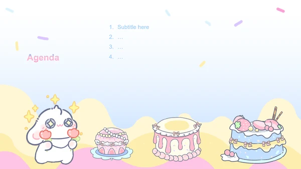 蓝色卡通风眠眠兔营销策划PPT主题