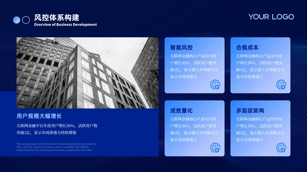 蓝色科技金融行业商务风PPT模板