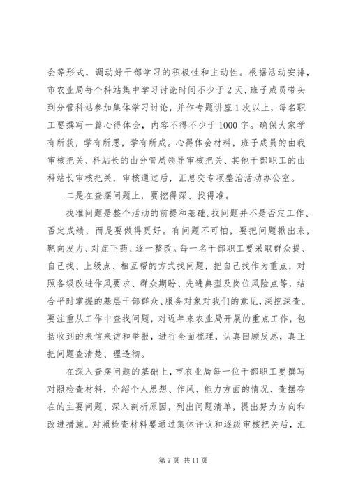 农业局党组书记转观念改作风促实效专项整治动员会讲话稿.docx