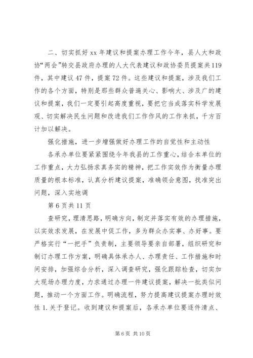 县政府建议提案交办工作情况报告.docx