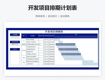 开发项目排期计划表