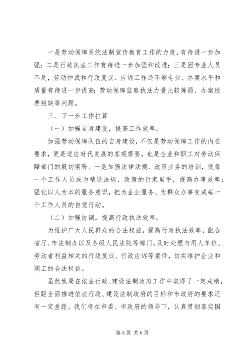 人力资源和社会保障局法制工作总结.docx