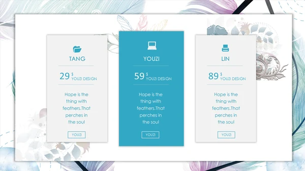 小清新靓丽羽毛创意通用PPT模板
