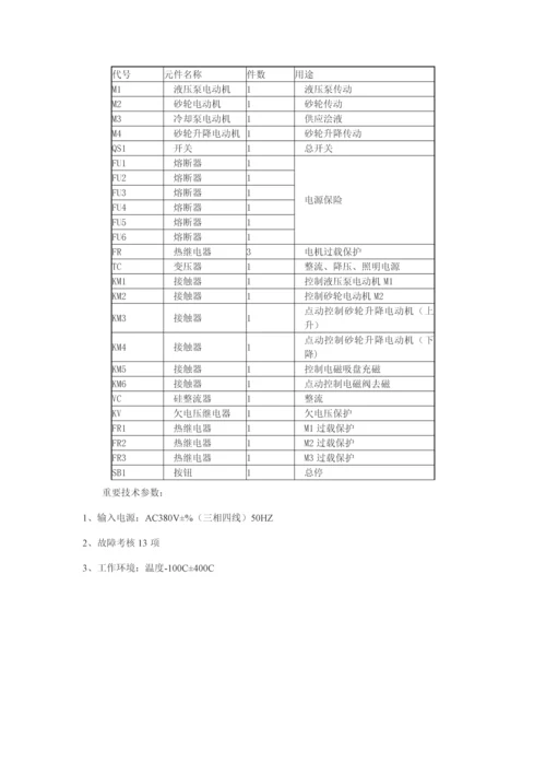 M平面磨床PLC优质课程设计专项说明书.docx