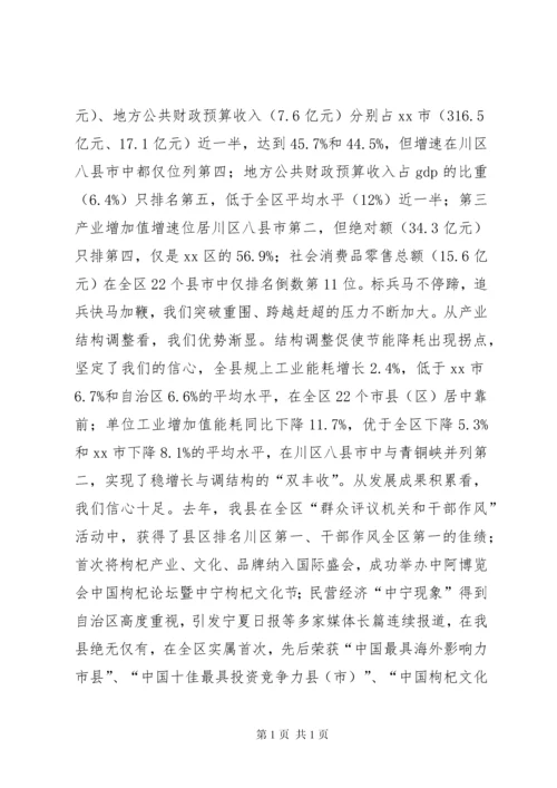 县委书记在全县领导干部务虚会议结束时的讲话.docx