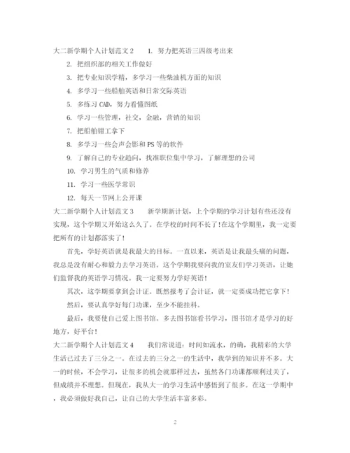 精编之大二新学期个人计划的范文.docx