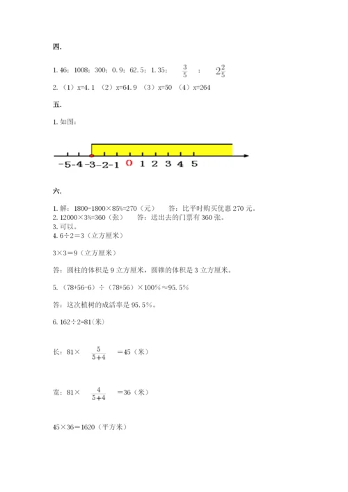 河南省平顶山市六年级下册数学期末考试试卷精品（a卷）.docx
