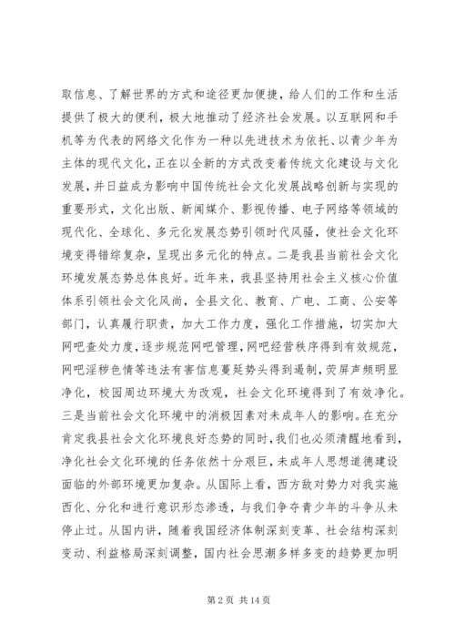 副书记召开净化社会文化会讲话.docx