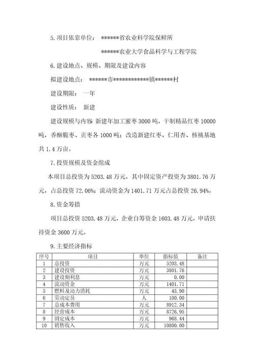 红枣深加工可行性研究报告