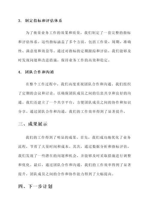 优化业务工作总结汇报