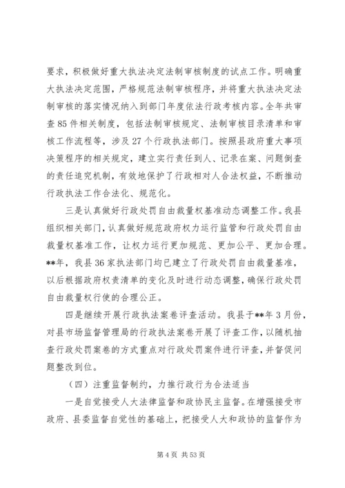 县法治政府建设情况报告（五篇）.docx