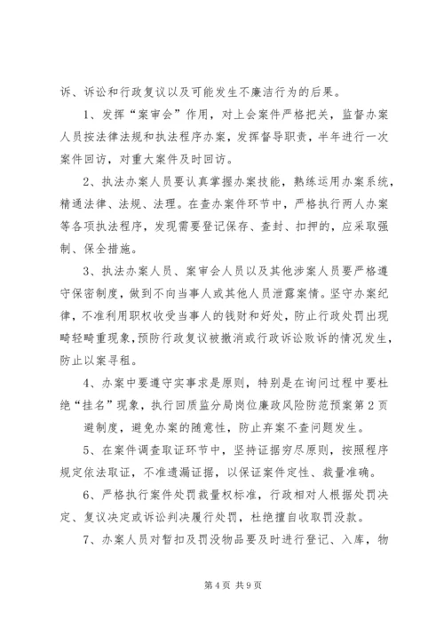 质监分局岗位廉政风险防范预案 (2).docx