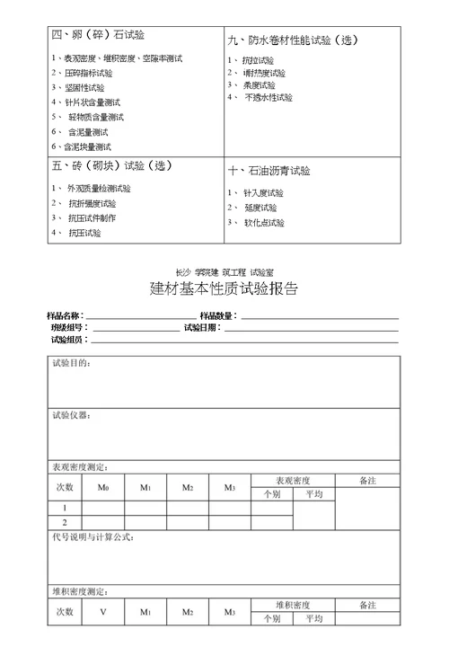 市政工程材料卖验报告