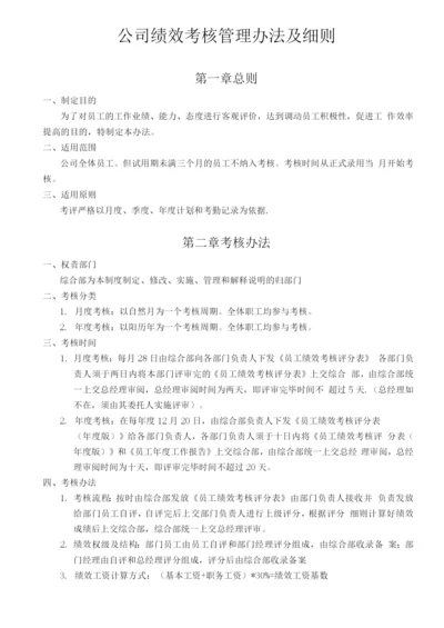 公司绩效考核管理办法及细则.docx