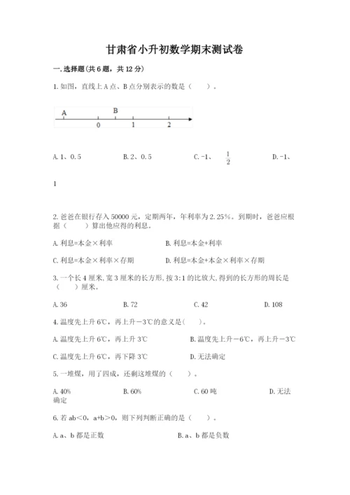 甘肃省小升初数学期末测试卷一套.docx