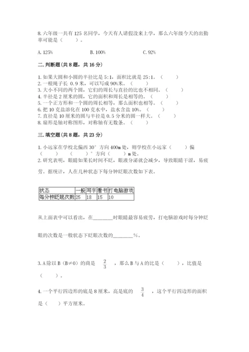 小学数学六年级上册期末测试卷（综合题）word版.docx