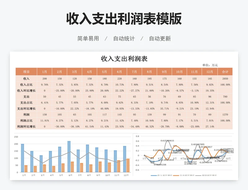 收入支出利润表模版
