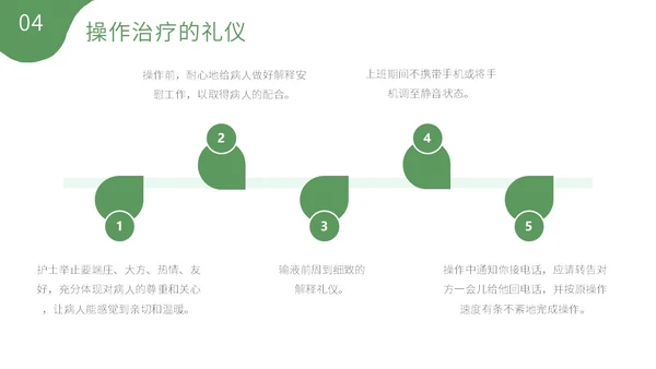 绿色清新植物插画护理礼仪培训PPT模板