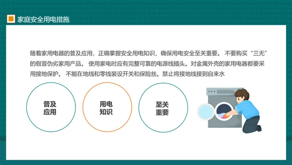 居家用电安全家庭安全用电防范PPT模板