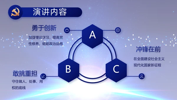 蓝色党建党支部工作总结汇报计划PPT