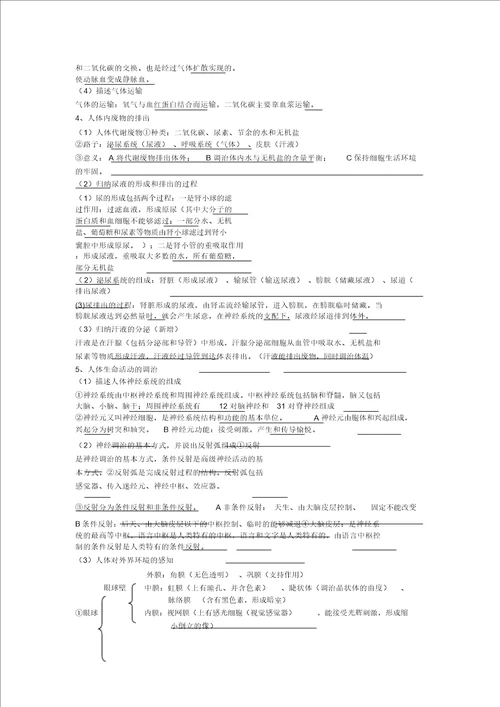 中考生物知识点总结计划