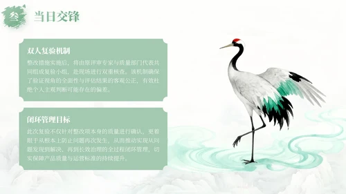 绿色中国风项目总结内部复盘会PPT模板