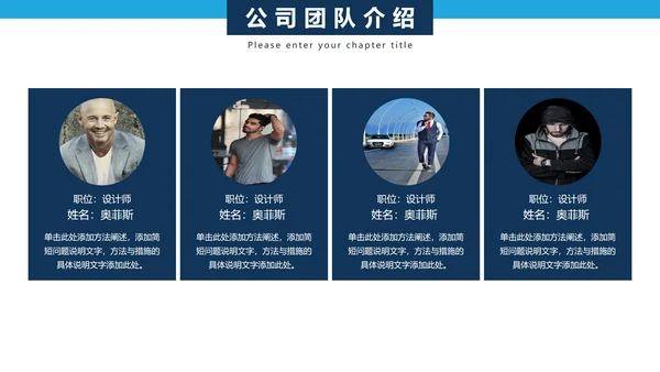 商务企业架构公司团队人物介绍PPT模板