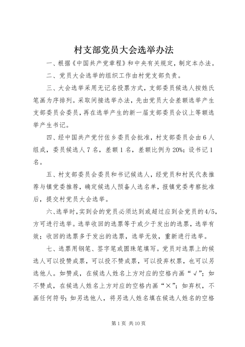 村支部党员大会选举办法.docx