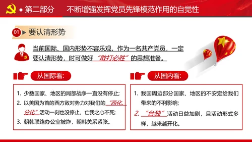 发挥党员先锋模范作用专题党课组支部PPT