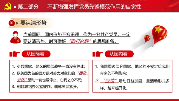 发挥党员先锋模范作用专题党课组支部PPT