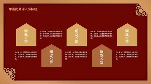 深红色年终工作汇报会PPT模板