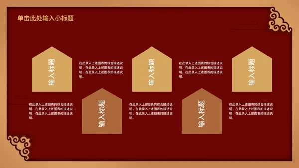 深红色年终工作汇报会PPT模板