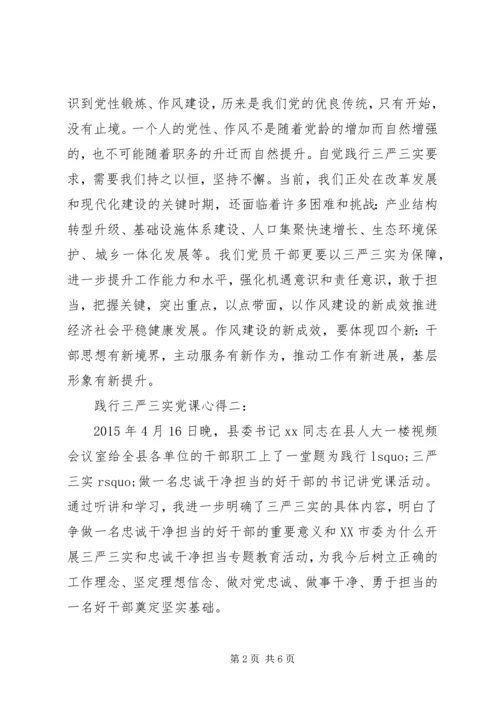 践行三严三实党课心得.docx