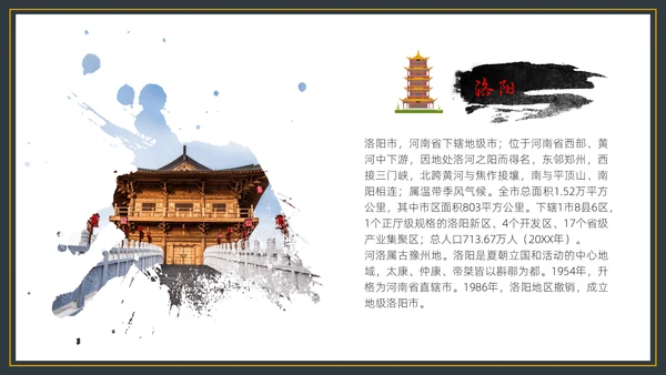 古都洛阳乐山大佛通用PPT模板