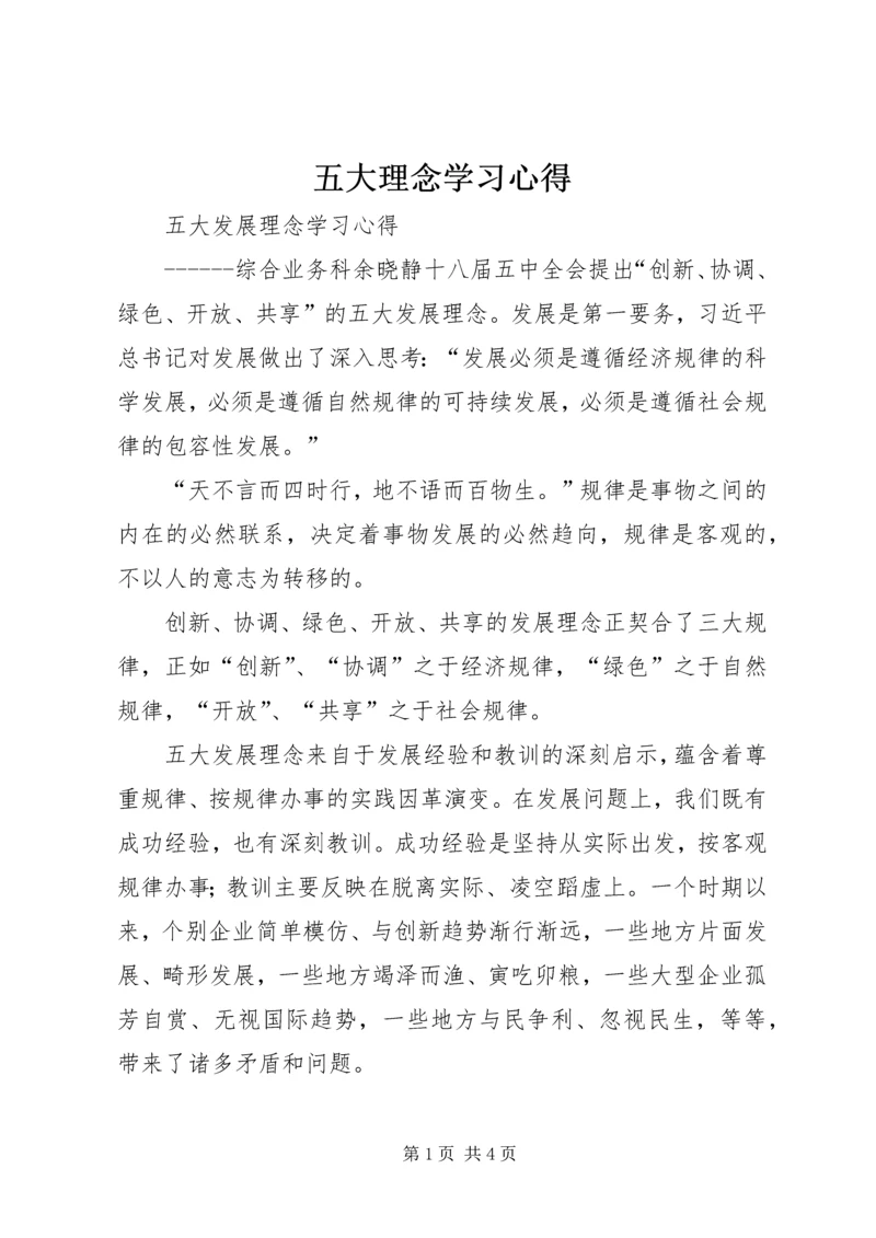 五大理念学习心得.docx