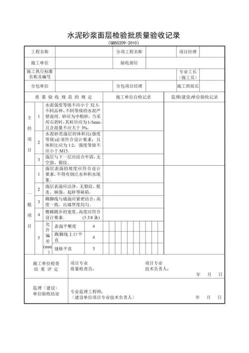 装饰装修检验批质量验收记录表格汇总.docx