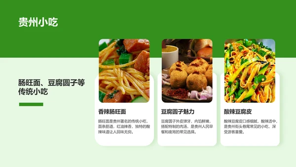 绿色摄影风贵州民族风情与自然美景之旅PPT模板