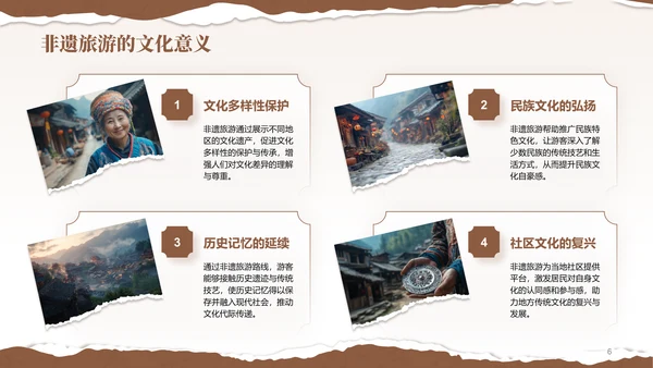 棕色国风非遗旅游路线策划PPT模板