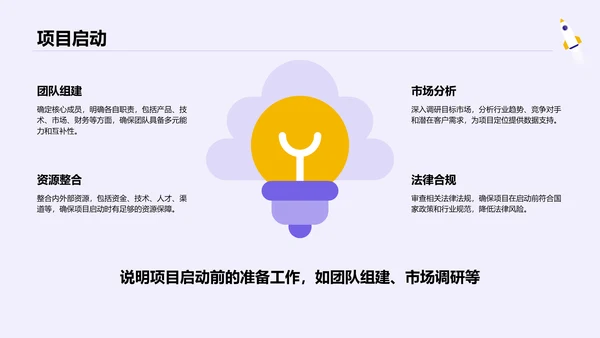 紫色插画风创业项目商业模式PPT模板