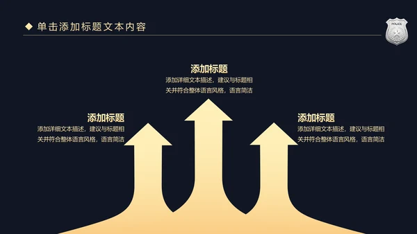 金色庄严大气公安警察工作汇报PPT模板