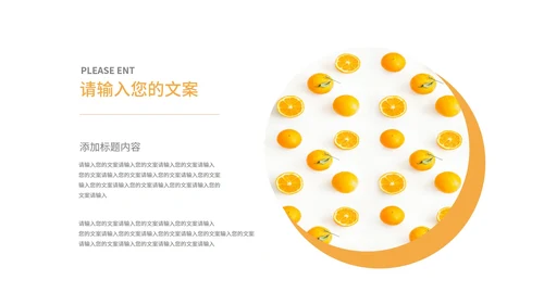 黄色插画风甜橙总结汇报PPT模板
