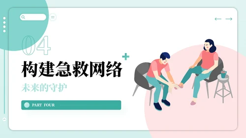 红绿色插画风世界急救日主题PPT模板