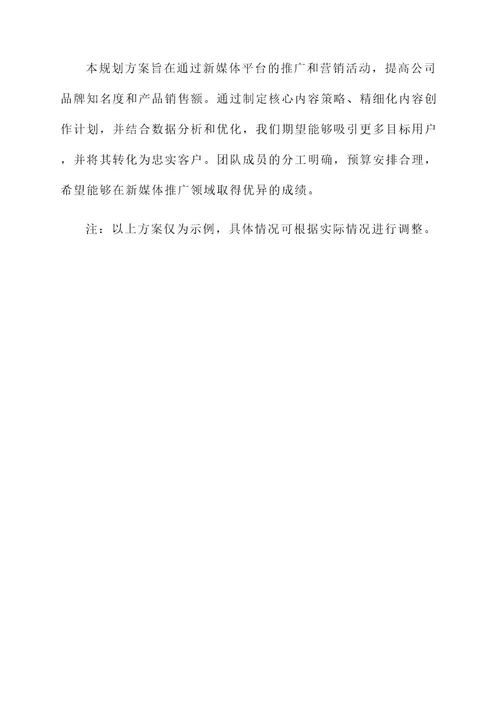 新媒体团队规划方案
