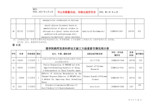 理学院教师发表科研论文被三大检索索引情况统计表.docx