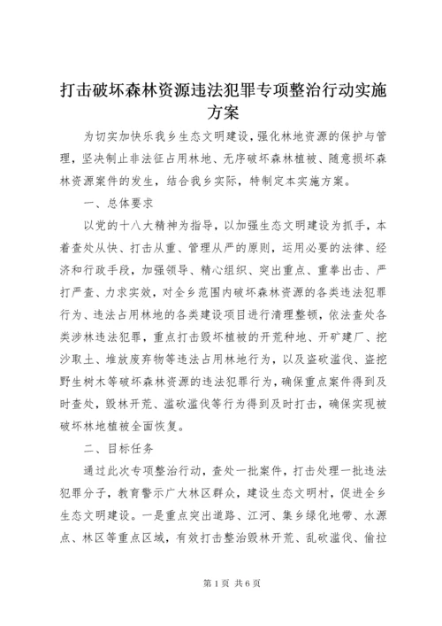 打击破坏森林资源违法犯罪专项整治行动实施方案.docx