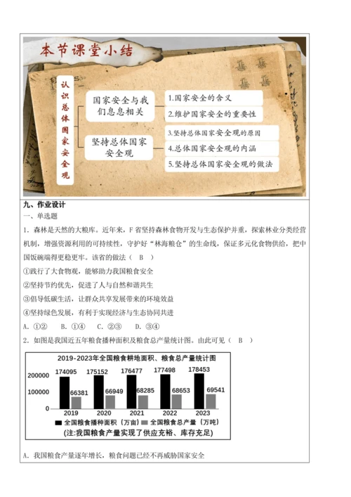 【新课标】9.1认识总体国家安全观 教学设计