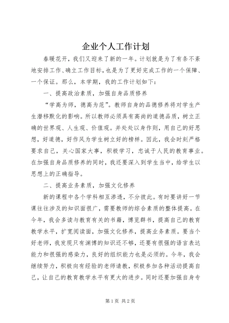 企业个人工作计划.docx