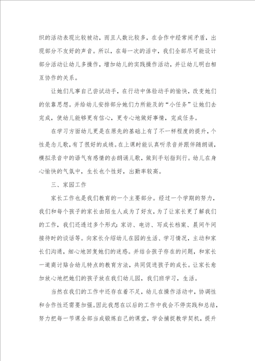 2021年幼师年度个人工作总结范文